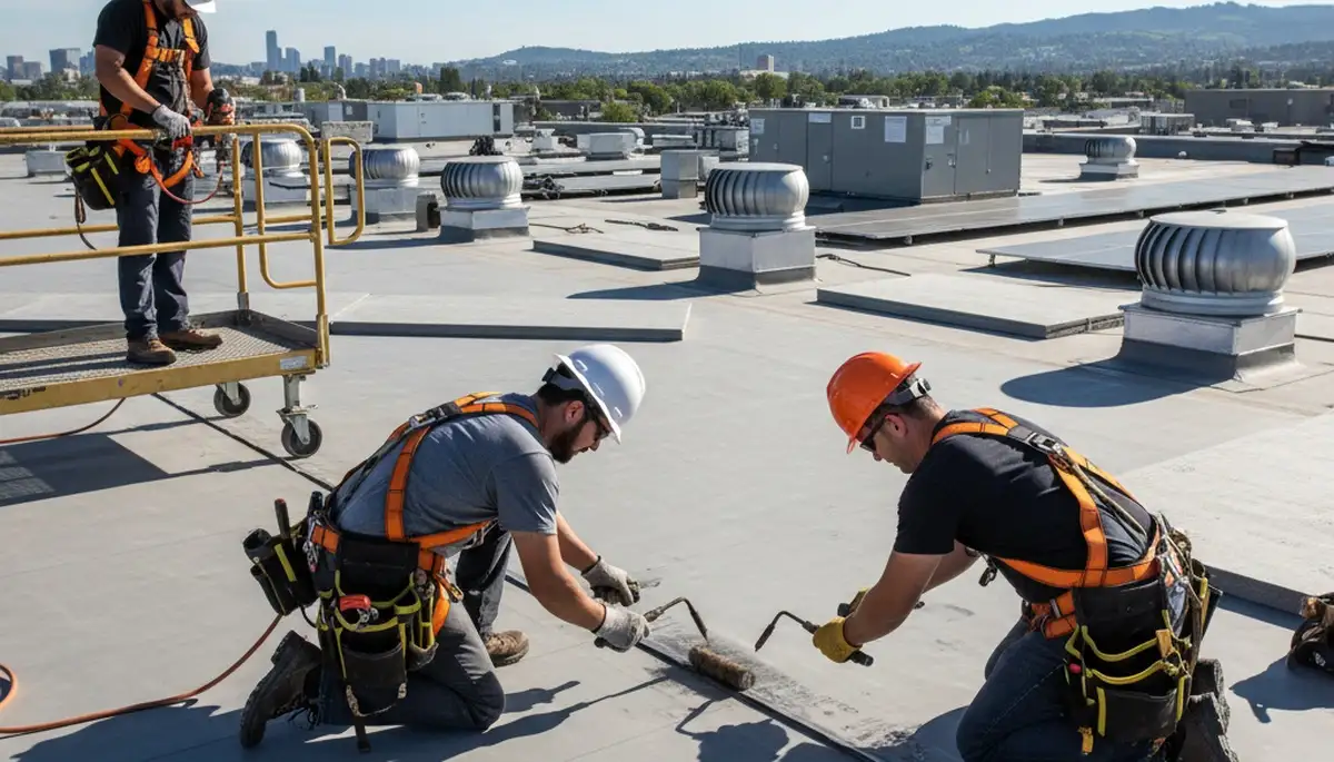 Commercial roofing installation for Portland, OR business by FX Remodeling & Exteriors