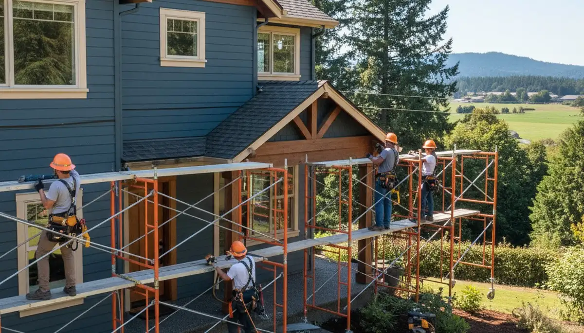Vinyl siding installation by Portland, OR siding contractors