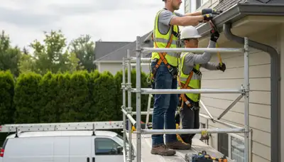Portland, OR gutter repair by FX Remodeling & Exteriors on a home exterior