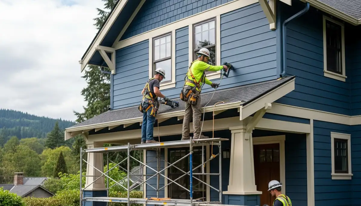 Vinyl siding installation for Portland, OR home exterior by local siding contractor