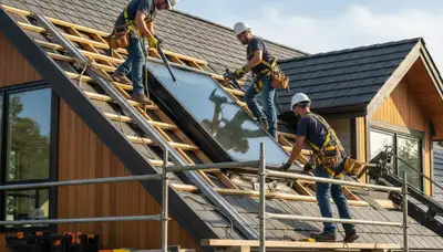 Portland, OR siding contractor installing vinyl siding on a home exterior