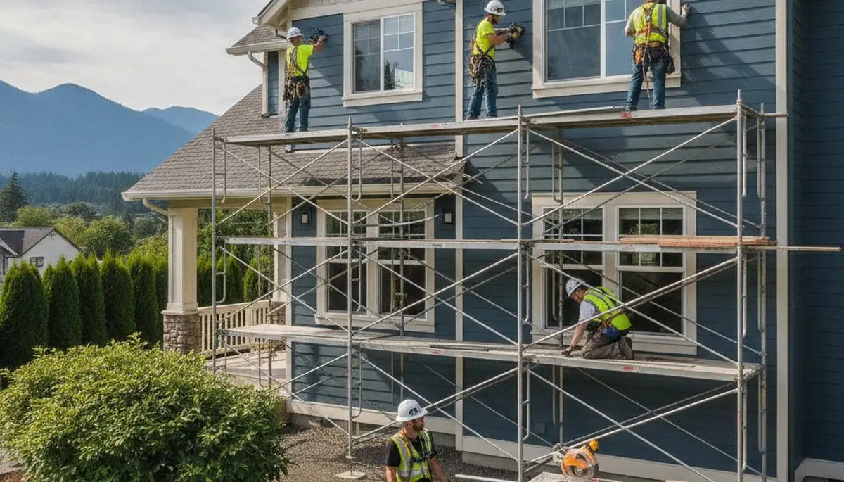 Vinyl siding installation in Portland, OR for a home exterior by a professional siding contractor